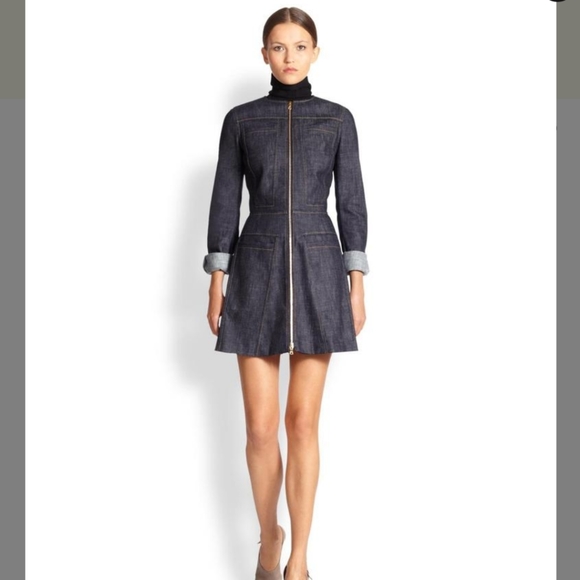 Derek Lam Dresses & Skirts - Derek Lam Zipper Front Flare Denim Dress